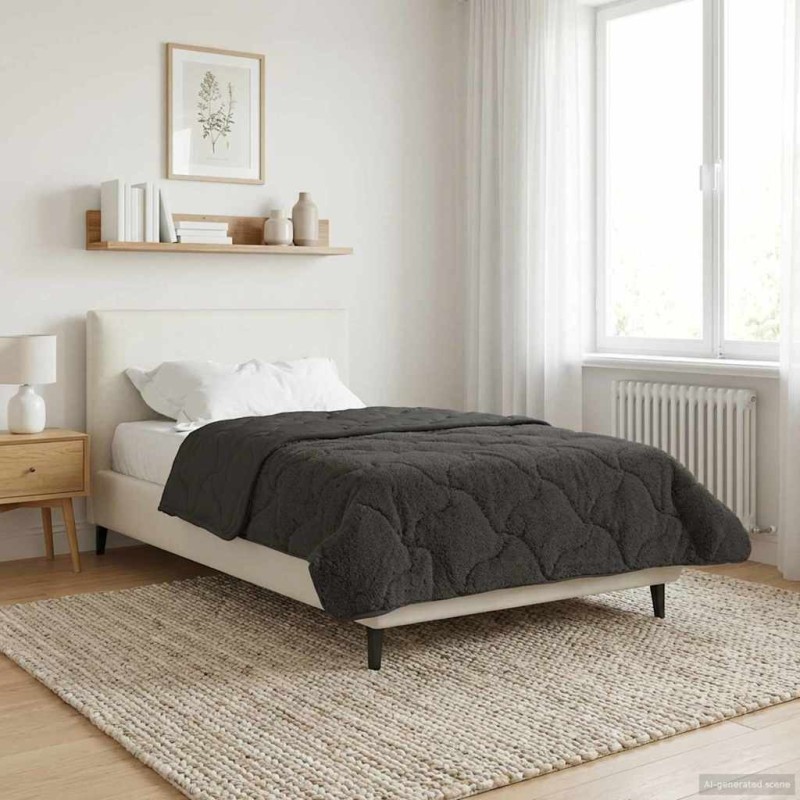 vidaXL Καλοκαιρινό Παπλωματοθήκη 155 x 220 cm Καλοκαίρι Ανθρακί