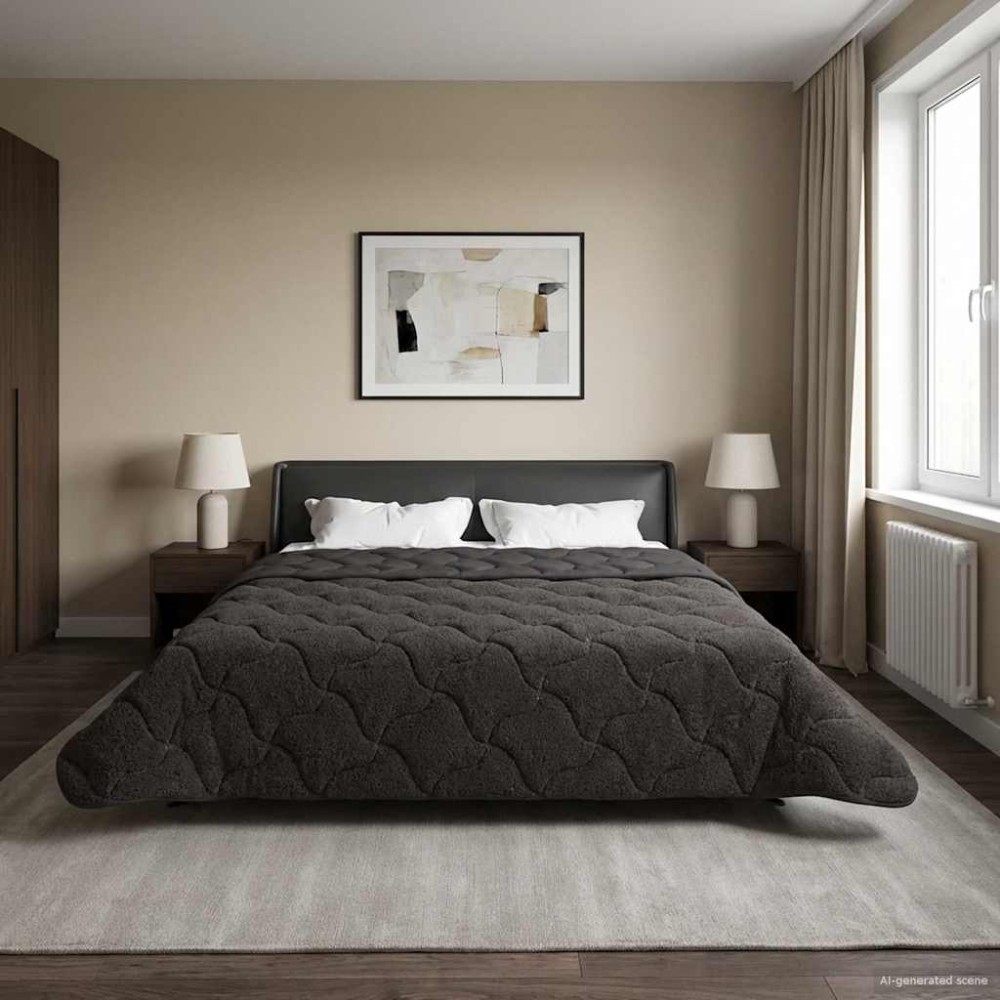 vidaXL Καλοκαιρινό Παπλωματοθήκη 200 x 220 cm Καλοκαίρι Ανθρακί