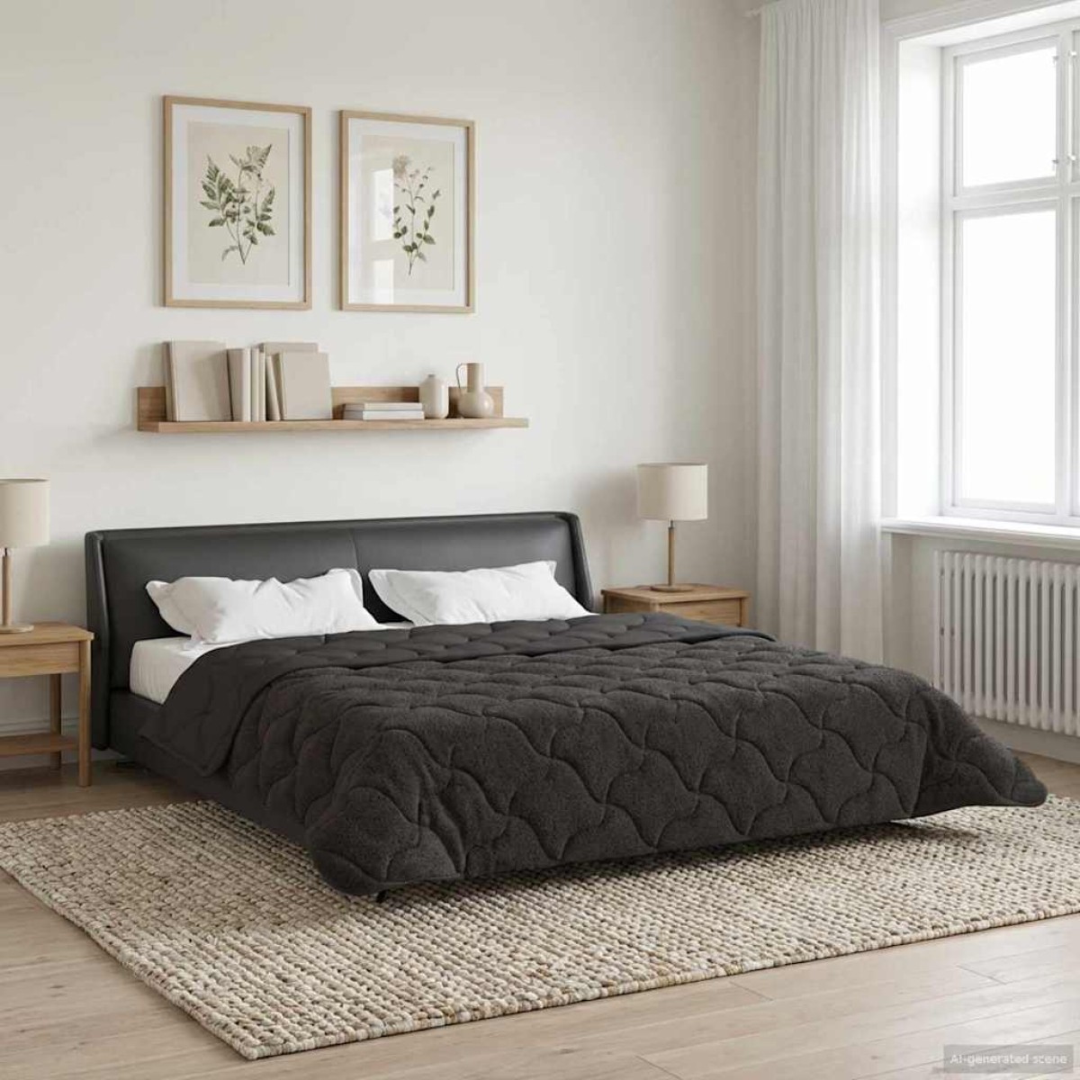 vidaXL Καλοκαιρινό Παπλωματοθήκη 200 x 220 cm Καλοκαίρι Ανθρακί