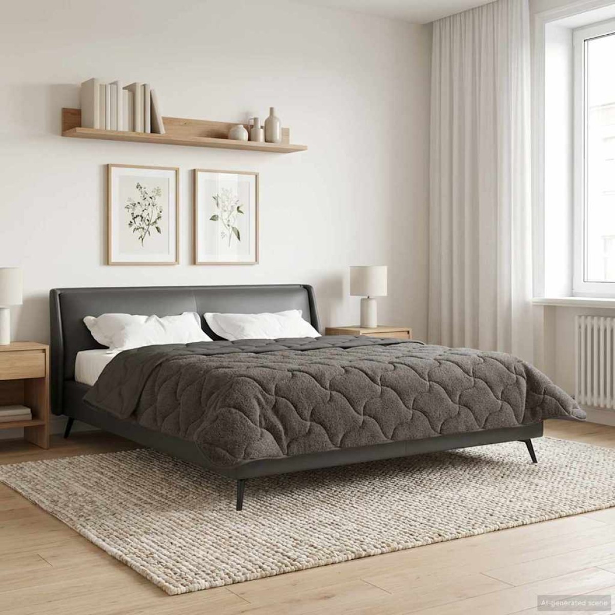 vidaXL Καλοκαιρινό Παπλωματοθήκη 220 x 240 cm Καλοκαίρι Ανθρακί