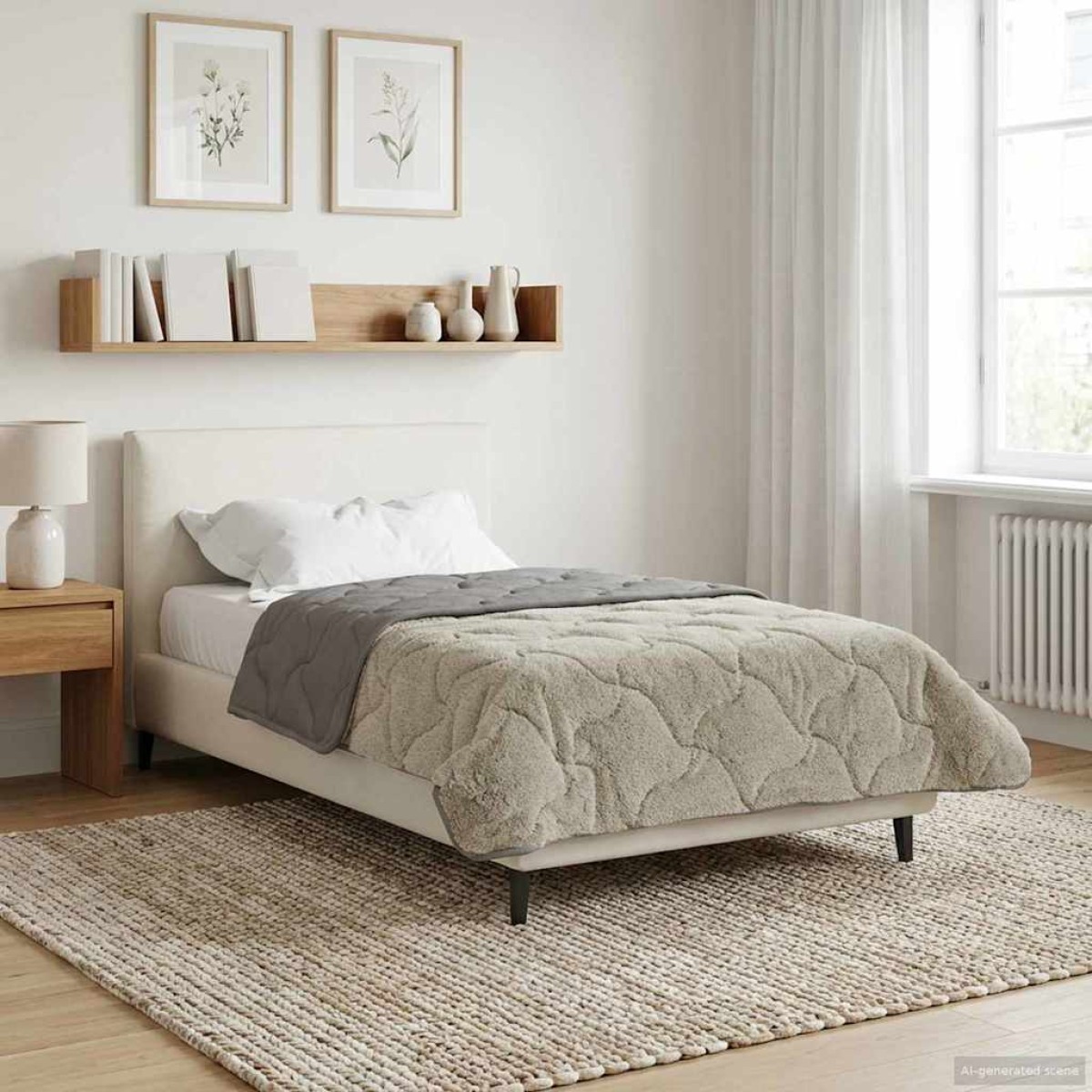 vidaXL Καλοκαιρινό Παπλωματοθήκη 135 x 200 cm Καλοκαίρι Ανοιχτό γκρι