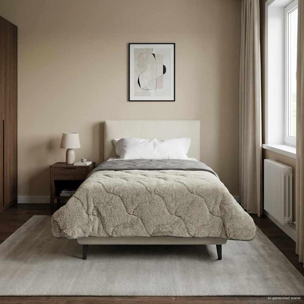 vidaXL Καλοκαιρινό Παπλωματοθήκη 155 x 220 cm Καλοκαίρι Ανοιχτό γκρι