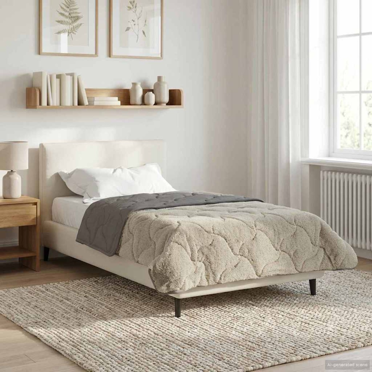 vidaXL Καλοκαιρινό Παπλωματοθήκη 155 x 220 cm Καλοκαίρι Ανοιχτό γκρι
