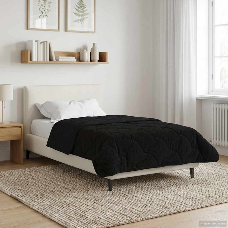 vidaXL Καλοκαιρινό Παπλωματοθήκη 135 x 200 cm Καλοκαίρι Μαύρο