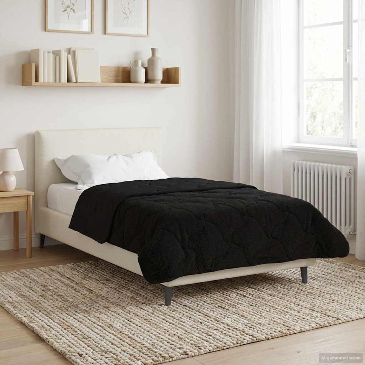 vidaXL Καλοκαιρινό Παπλωματοθήκη 140 x 200 cm Καλοκαίρι Μαύρο