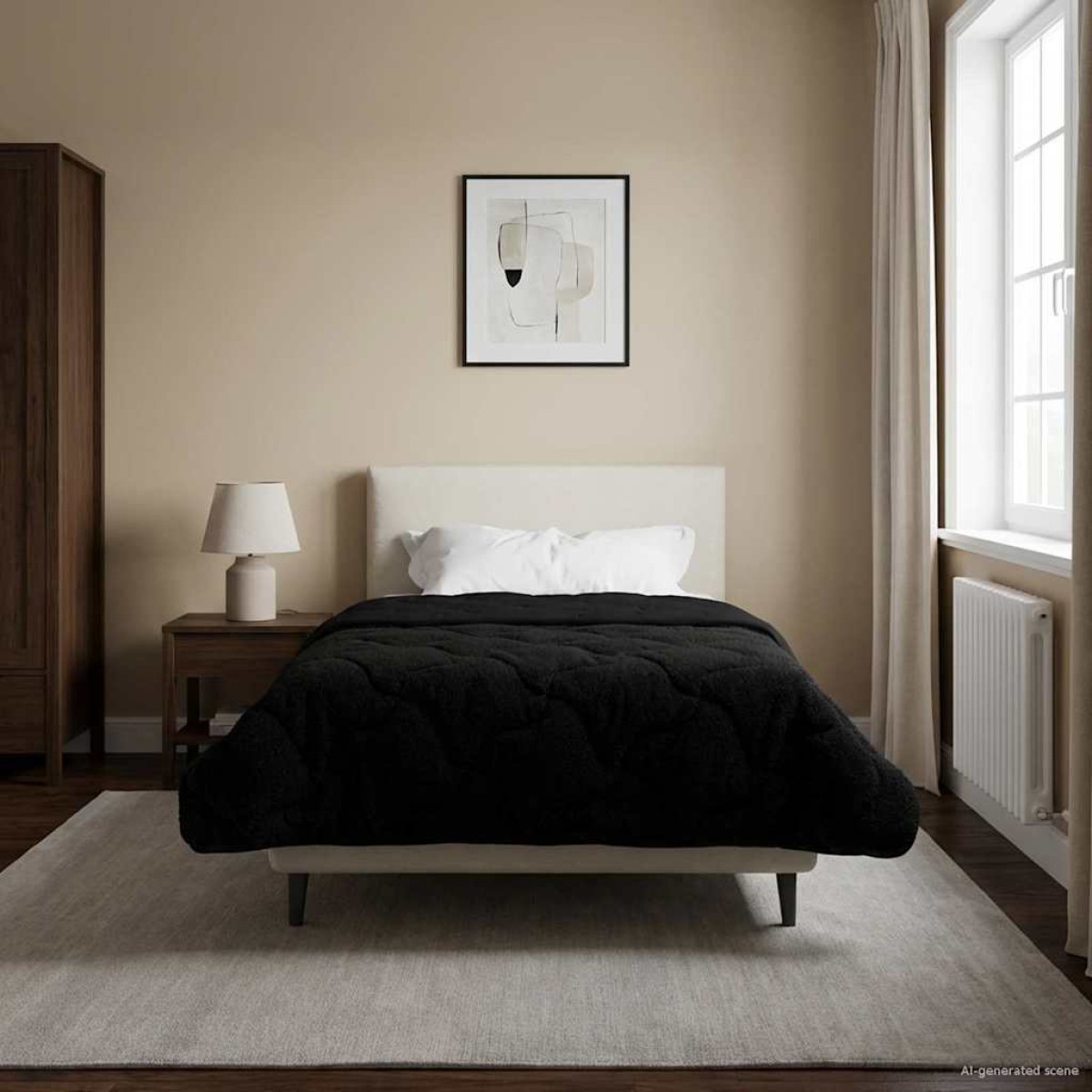 vidaXL Καλοκαιρινό Παπλωματοθήκη 155 x 200 εκ. Καλοκαίρι Μαύρο