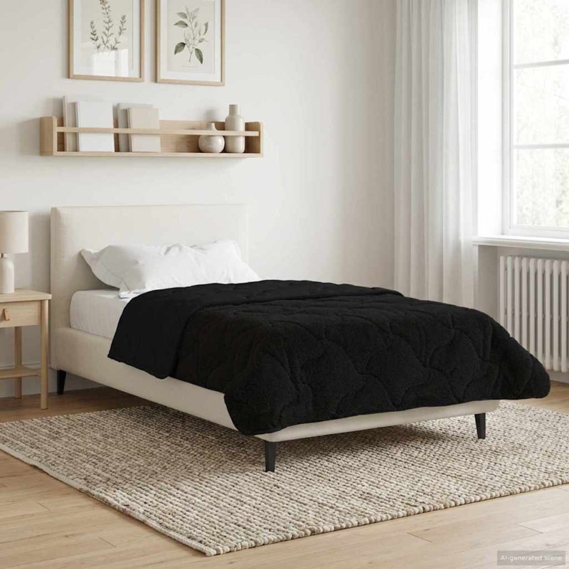 vidaXL Καλοκαιρινό Παπλωματοθήκη 155 x 200 εκ. Καλοκαίρι Μαύρο