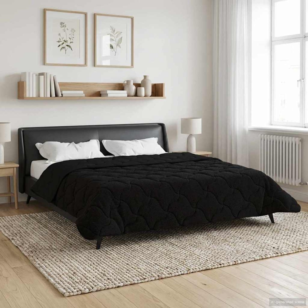 vidaXL Καλοκαιρινό Παπλωματοθήκη 200 x 200 cm Καλοκαίρι Μαύρο