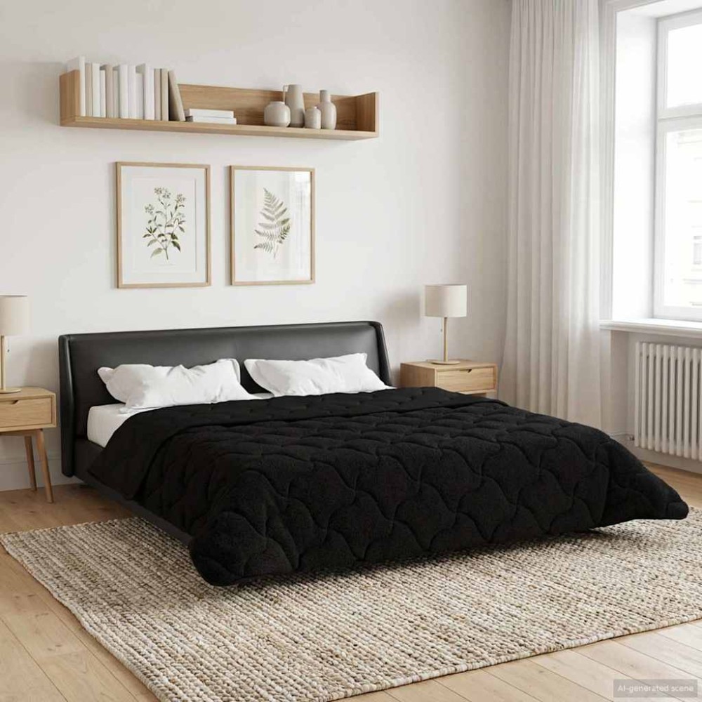 vidaXL Καλοκαιρινό Παπλωματοθήκη 200 x 240 cm Καλοκαίρι Μαύρο