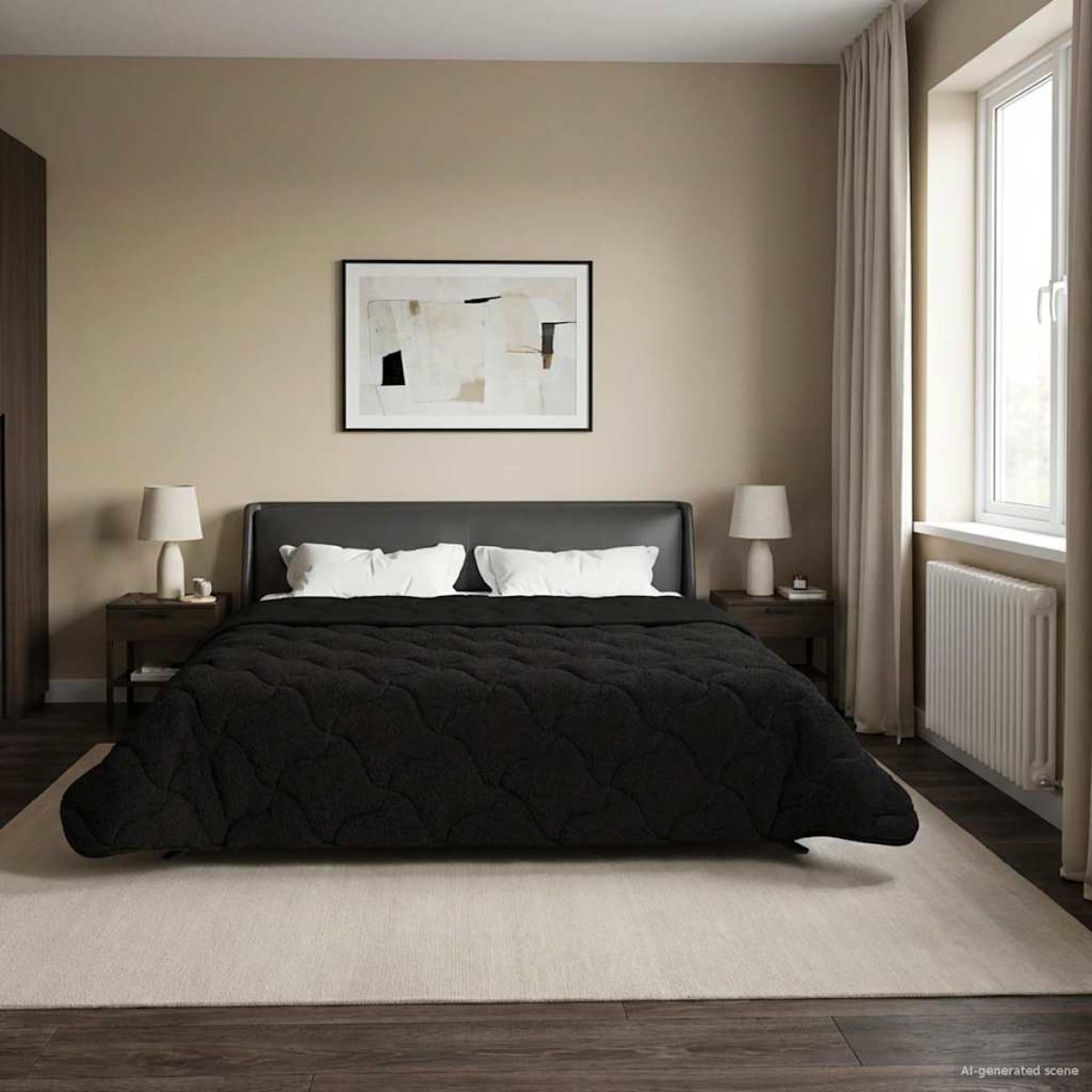 vidaXL Καλοκαιρινό Παπλωματοθήκη 200 x 240 cm Καλοκαίρι Μαύρο