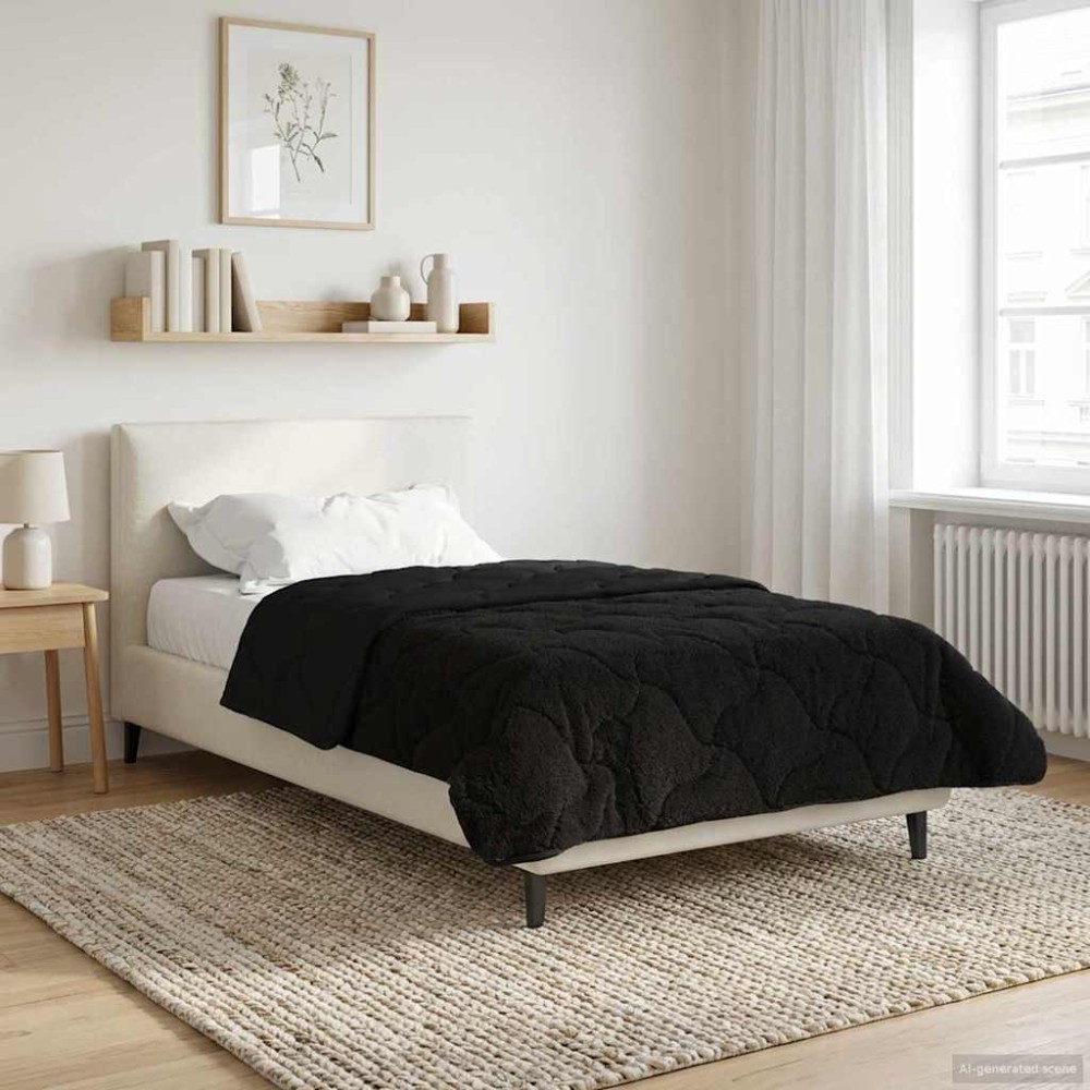 vidaXL Καλοκαιρινό Παπλωματοθήκη 135 x 200 cm Καλοκαίρι Μαύρο