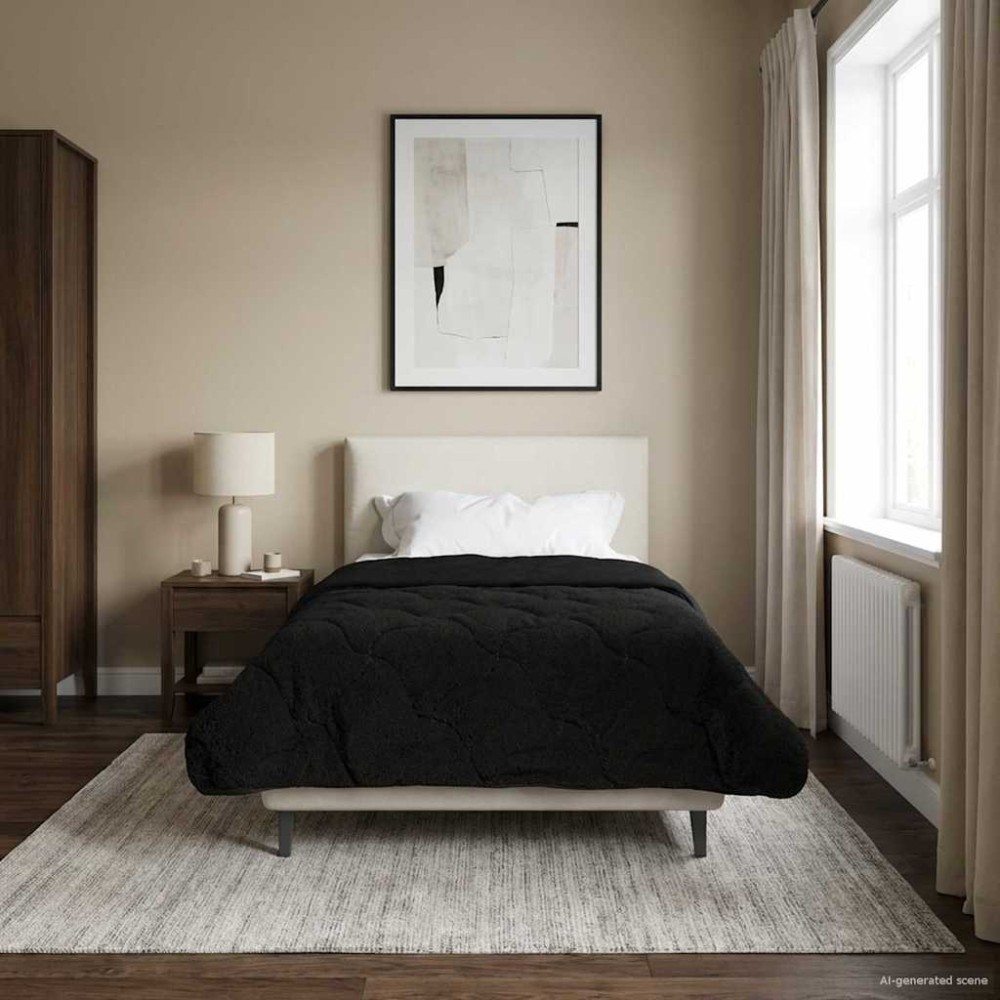 vidaXL Καλοκαιρινό Παπλωματοθήκη 140 x 220 cm Καλοκαίρι Μαύρο
