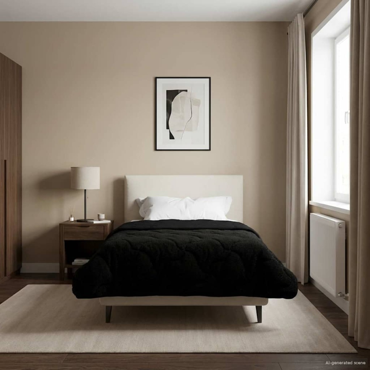vidaXL Καλοκαιρινό Παπλωματοθήκη 155 x 220 cm Καλοκαίρι Μαύρο
