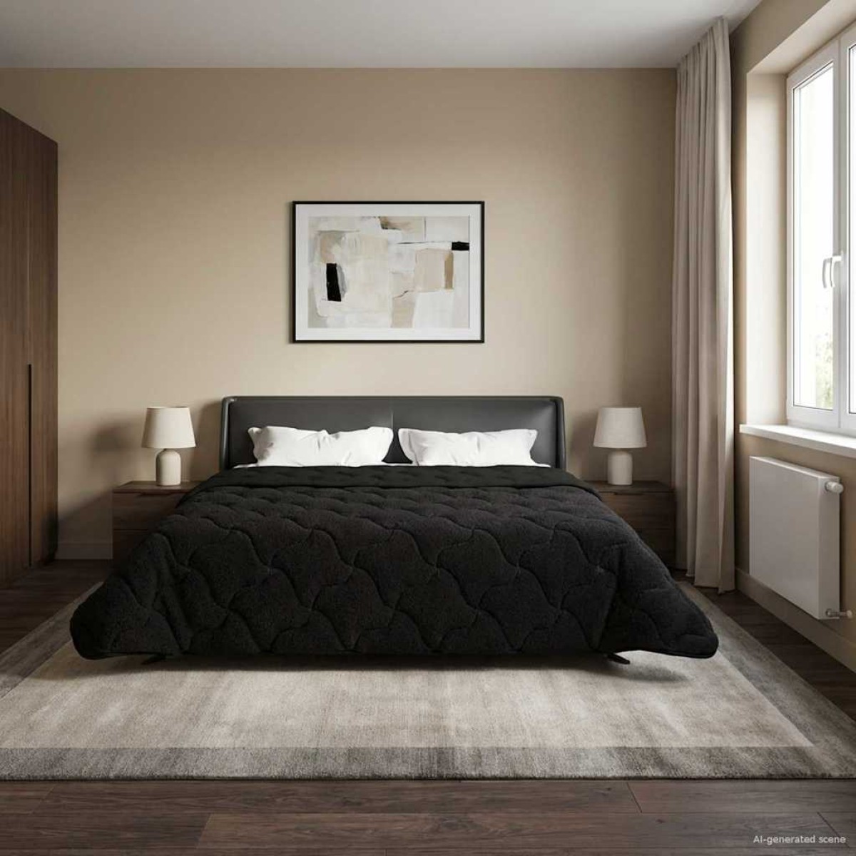 vidaXL Καλοκαιρινό Παπλωματοθήκη 220 x 240 cm Καλοκαίρι Μαύρο