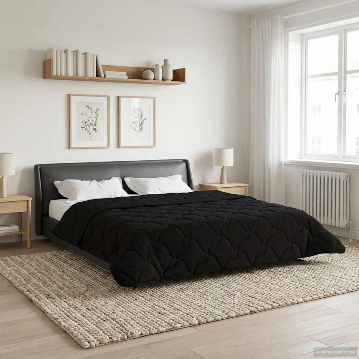 vidaXL Καλοκαιρινό Παπλωματοθήκη 220 x 240 cm Καλοκαίρι Μαύρο