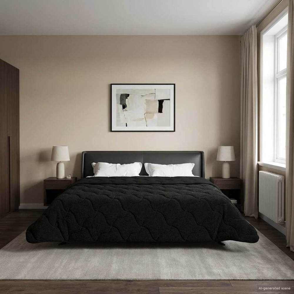 vidaXL Καλοκαιρινό Παπλωματοθήκη 220 x 260 cm Καλοκαίρι Μαύρο