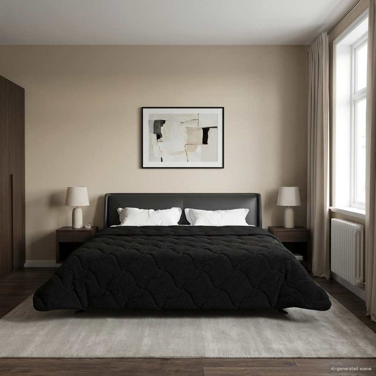 vidaXL Καλοκαιρινό Παπλωματοθήκη 220 x 260 cm Καλοκαίρι Μαύρο