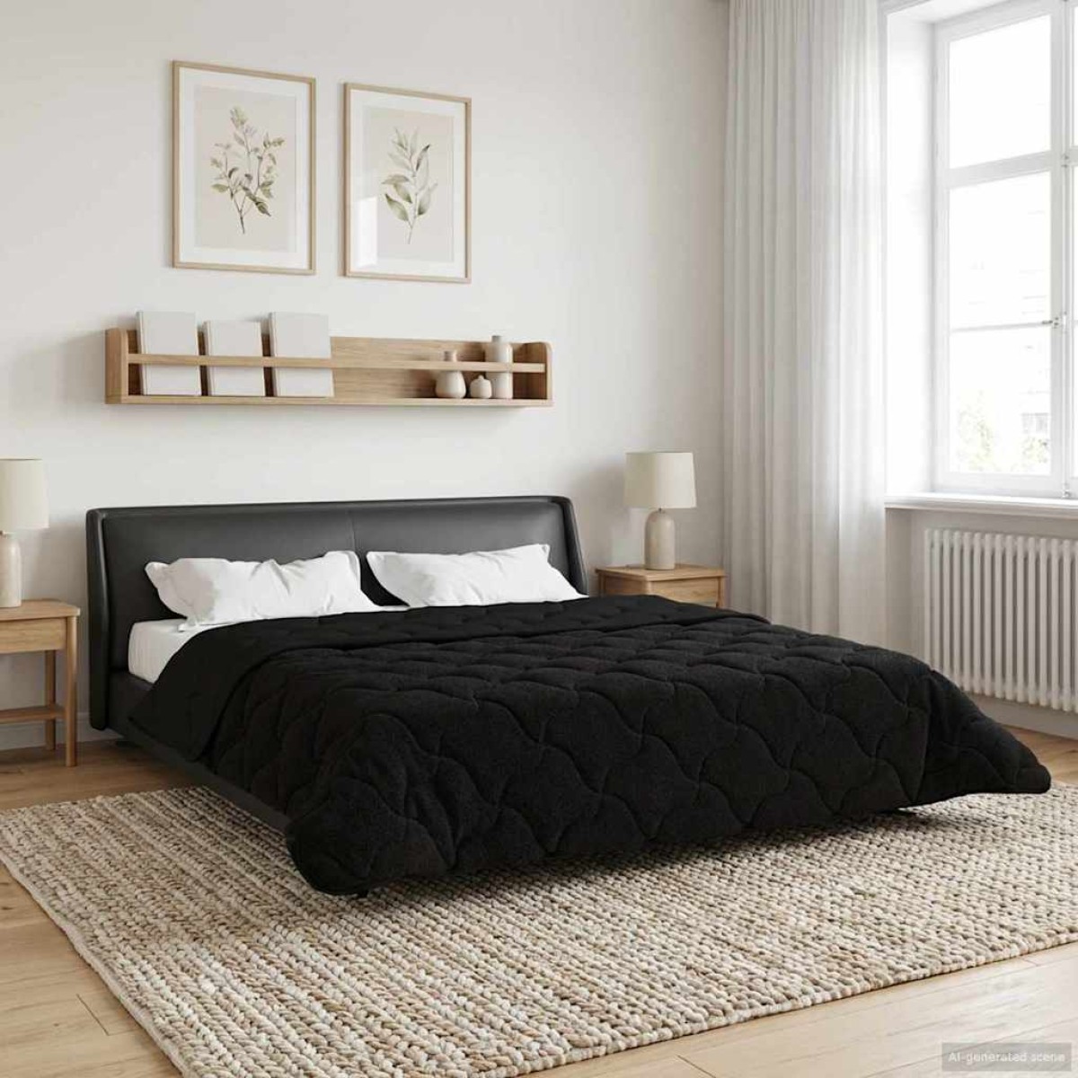 vidaXL Καλοκαιρινό Παπλωματοθήκη 220 x 260 cm Καλοκαίρι Μαύρο