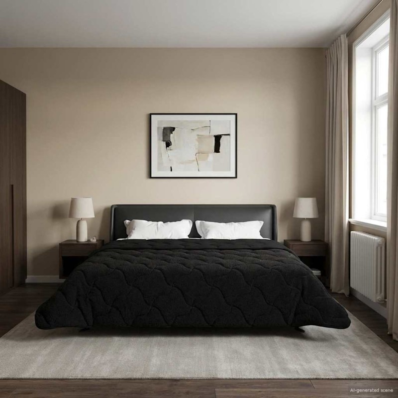 vidaXL Καλοκαιρινό Παπλωματοθήκη 220 x 260 cm Καλοκαίρι Μαύρο