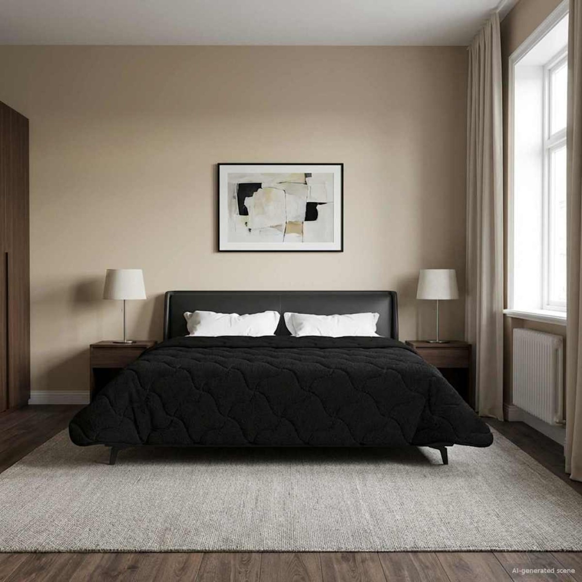 vidaXL Καλοκαιρινό Παπλωματοθήκη 240 x 260 εκ. Καλοκαίρι Μαύρο