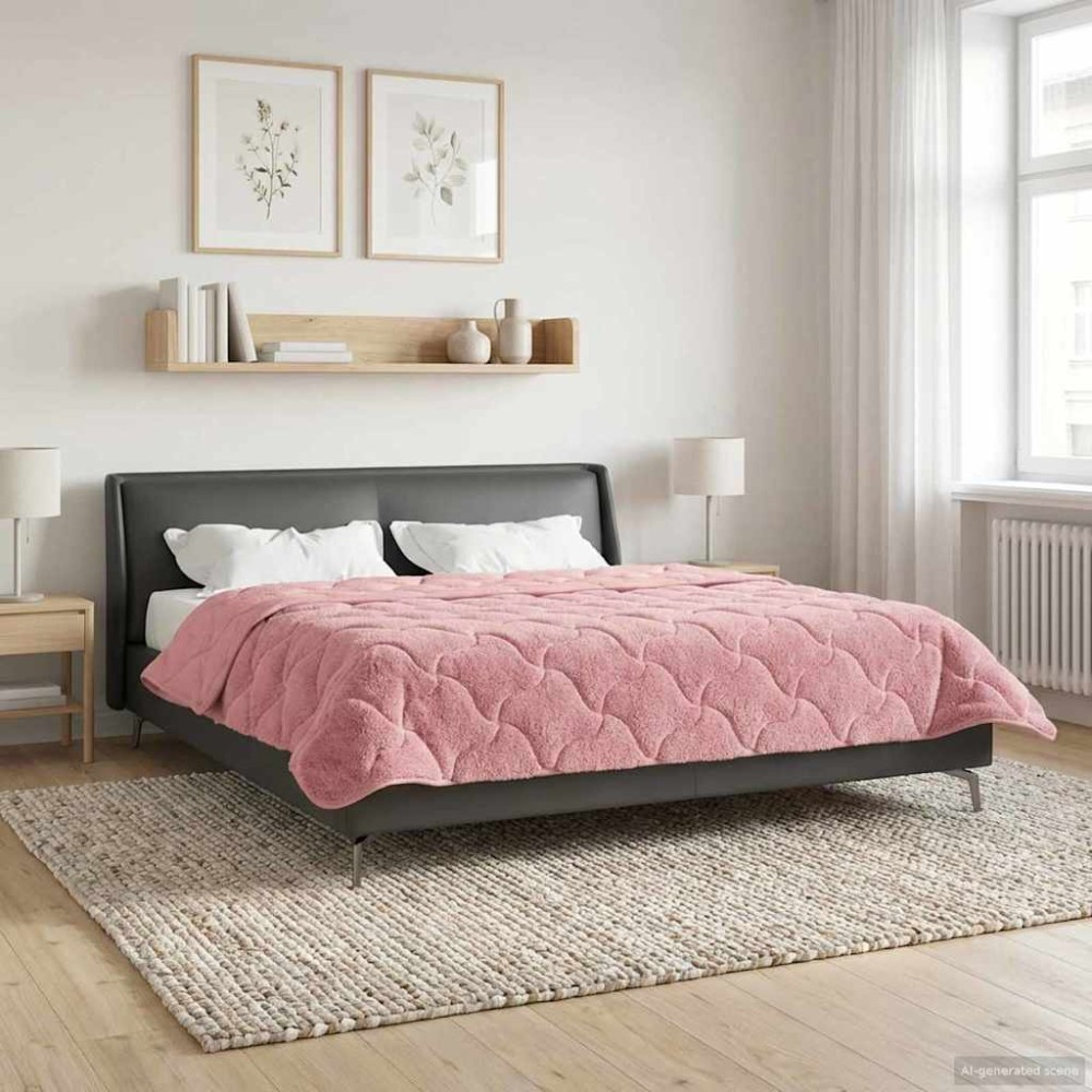 vidaXL Καλοκαιρινό Παπλωματοθήκη 200 x 200 cm Καλοκαίρι Ροζ