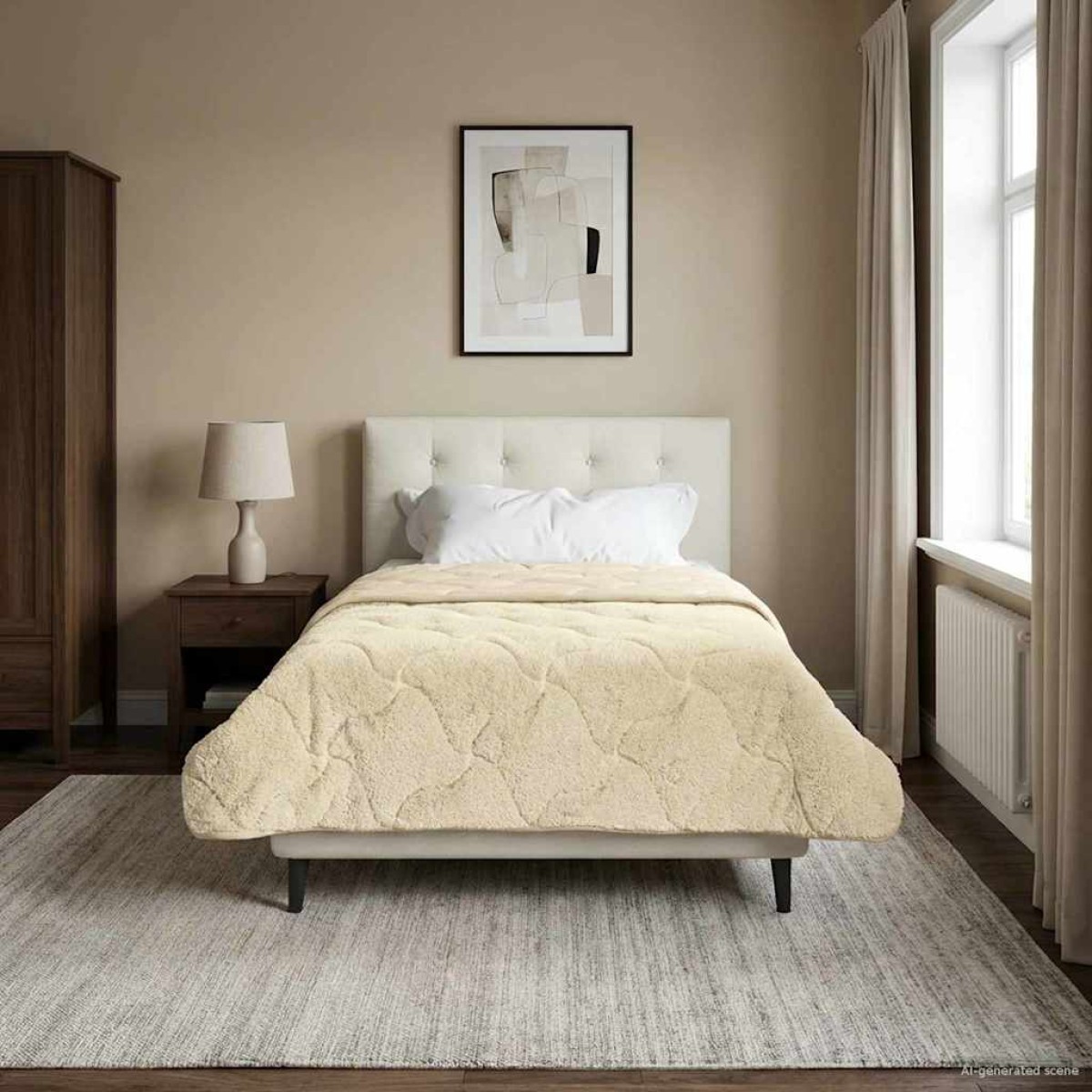 vidaXL Καλοκαιρινό Παπλωματοθήκη 135 x 200 cm Καλοκαίρι Κρεμ