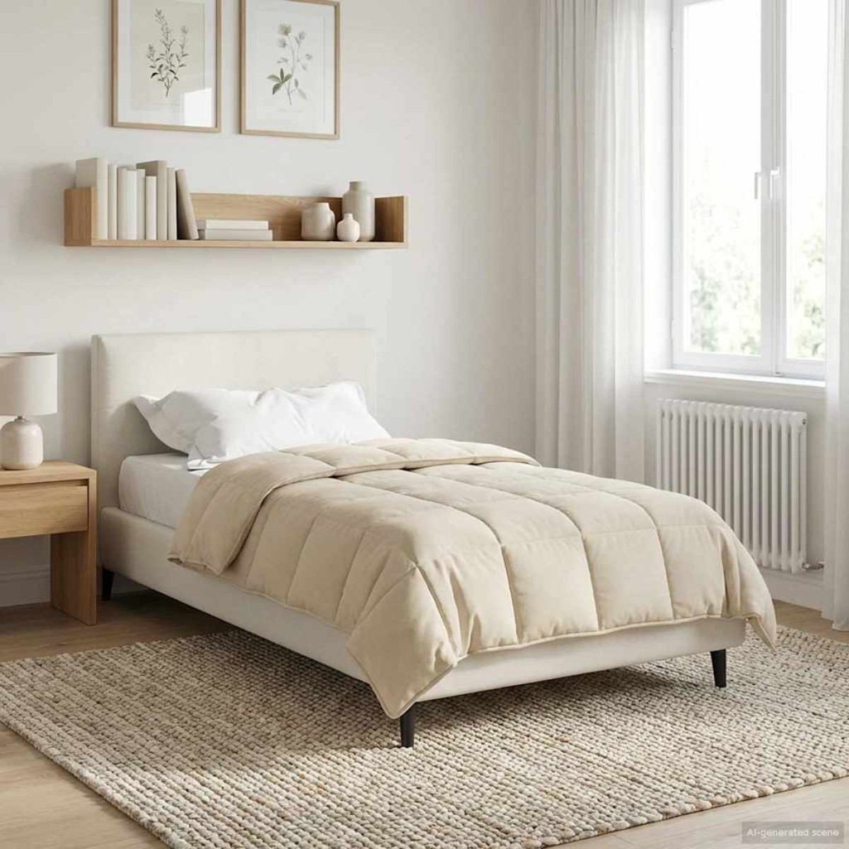 vidaXL Καλοκαιρινό Παπλωματοθήκη 135 x 200 cm Καλοκαίρι Κρεμ