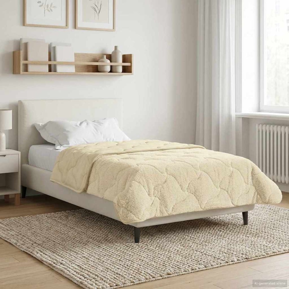 vidaXL Καλοκαιρινό Παπλωματοθήκη 155 x 220 cm Καλοκαίρι Κρεμ