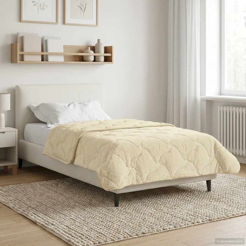 vidaXL Καλοκαιρινό Παπλωματοθήκη 155 x 220 cm Καλοκαίρι Κρεμ