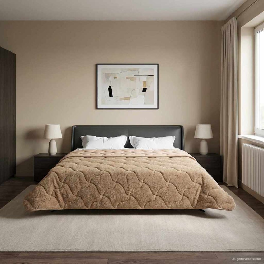 vidaXL Κουβέρτα ολόκληρου του χρόνου 200 x 200 cm Όχι Taupe