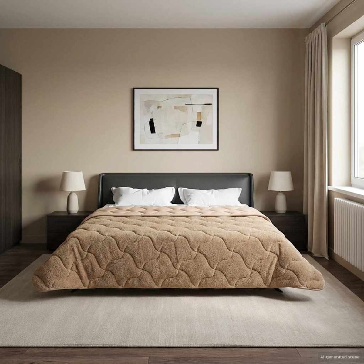 vidaXL Κουβέρτα ολόκληρου του χρόνου 200 x 200 cm Όχι Taupe