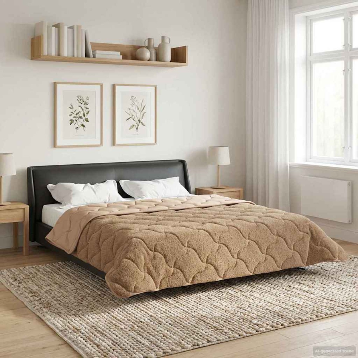 vidaXL Κουβέρτα ολόκληρου του χρόνου 200 x 200 cm Όχι Taupe