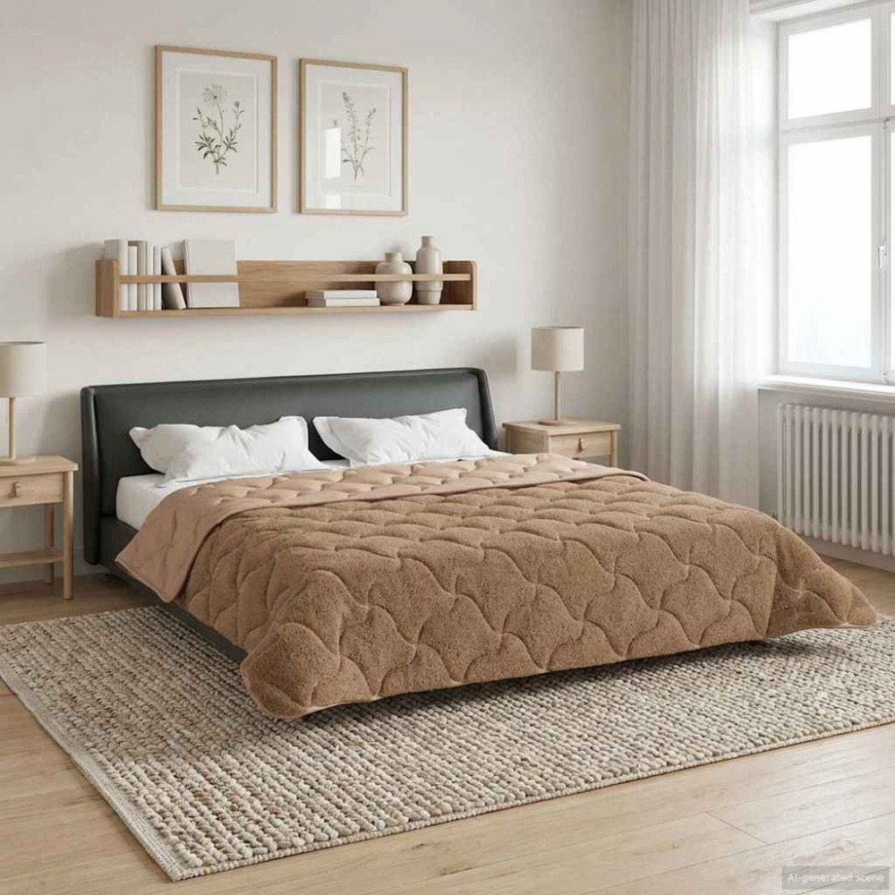 vidaXL Κουβέρτα ολόκληρου του χρόνου 200 x 240 cm Όχι Taupe