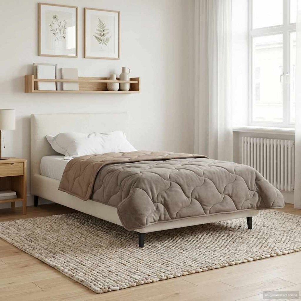 vidaXL Κουβέρτα ολόκληρου του χρόνου 135 x 220 εκ. Όχι Taupe