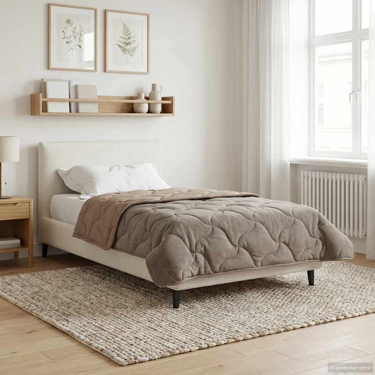 vidaXL Κουβέρτα ολόκληρου του χρόνου 135 x 220 εκ. Όχι Taupe