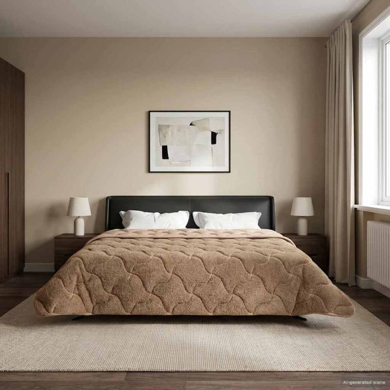 vidaXL Κουβέρτα ολόκληρου του χρόνου 200 x 220 cm Όχι Taupe