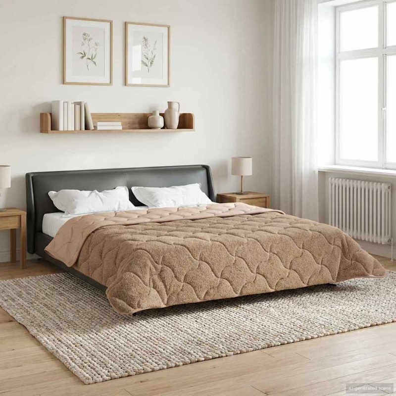vidaXL Κουβέρτα ολόκληρου του χρόνου 220 x 240 cm Όχι Taupe