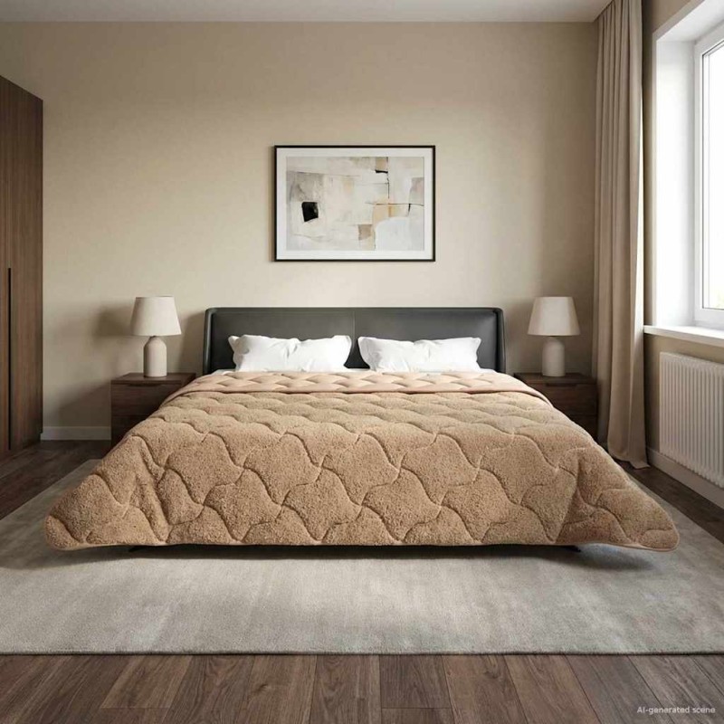 vidaXL Κουβέρτα ολόκληρου του χρόνου 220 x 260 cm Όχι Taupe