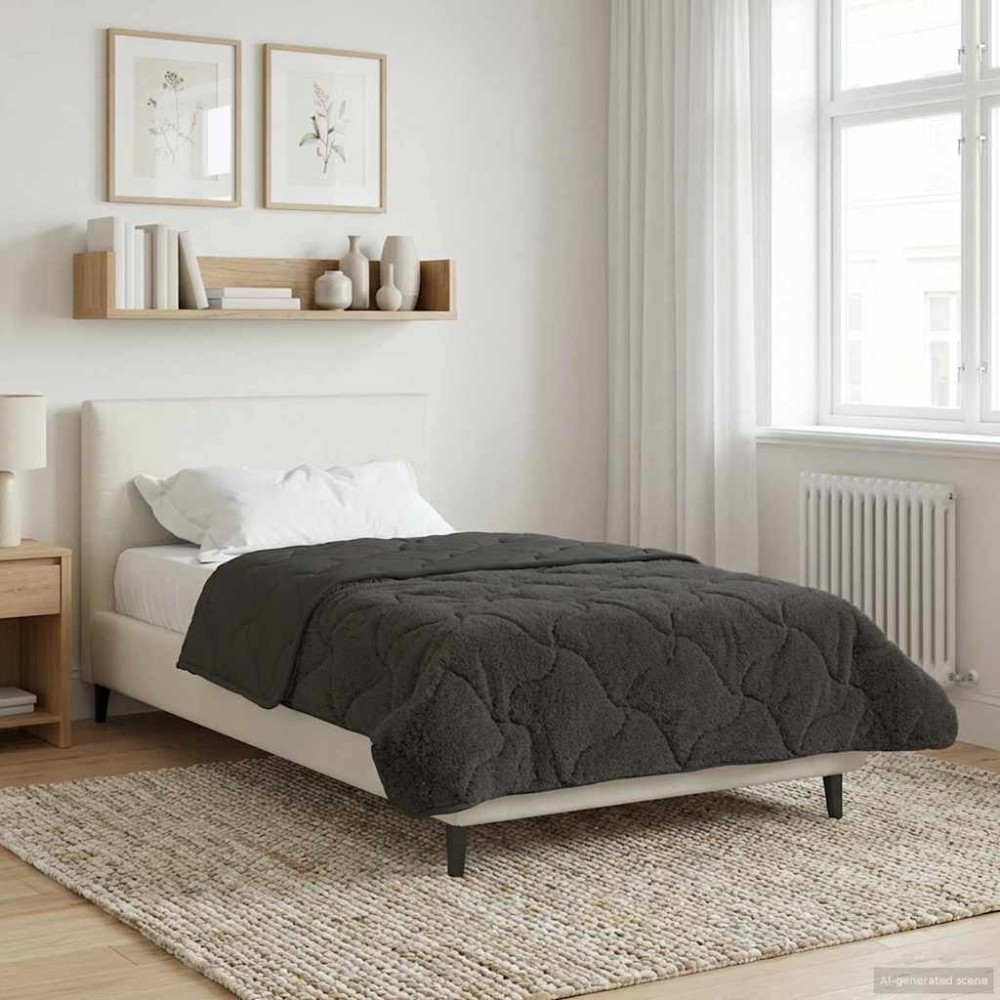 vidaXL Χειμερινό Παπλωματοθήκη 135 x 200 cm Χειμώνας Ανθρακί