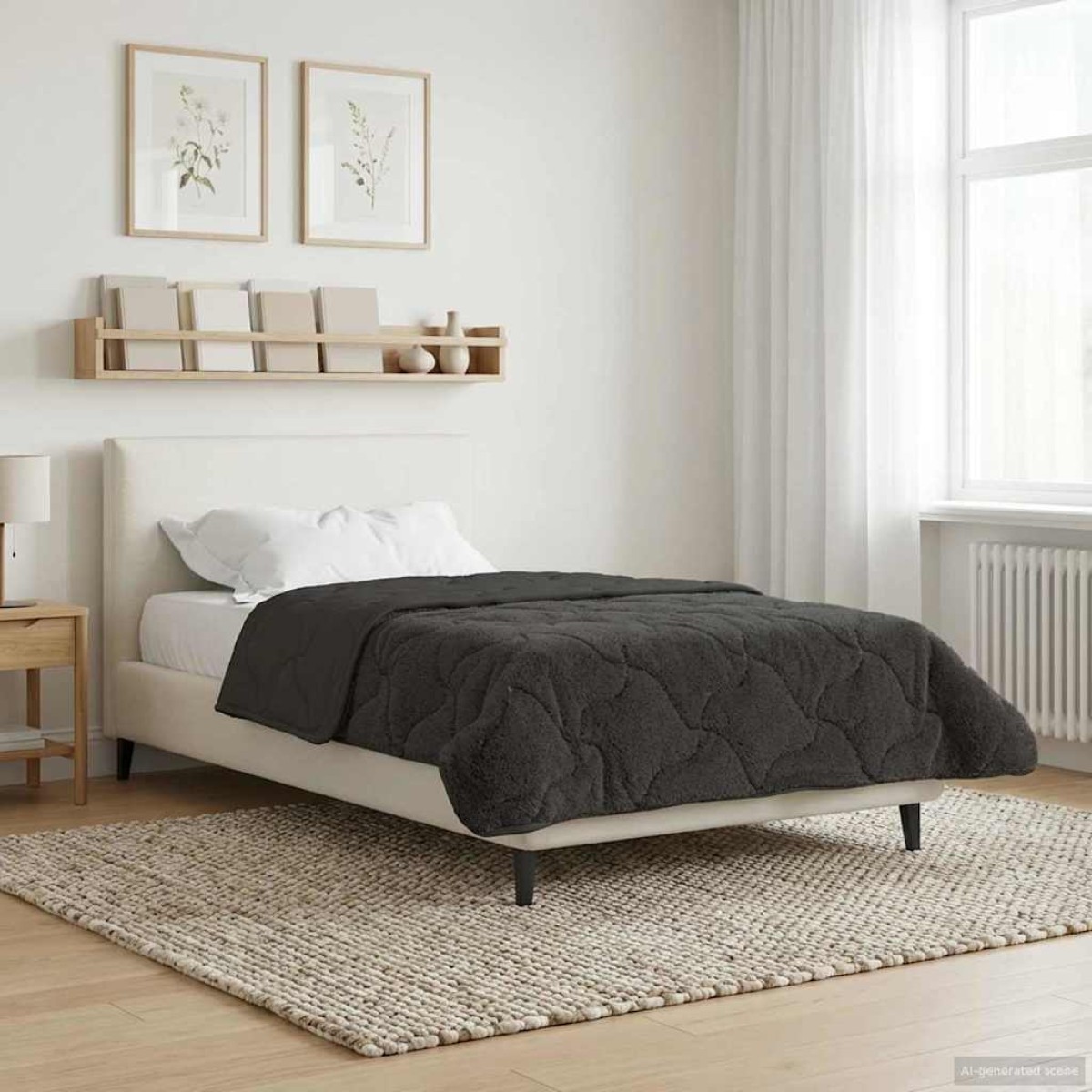 vidaXL Χειμερινό Παπλωματοθήκη 140 x 220 cm Χειμώνας Ανθρακί