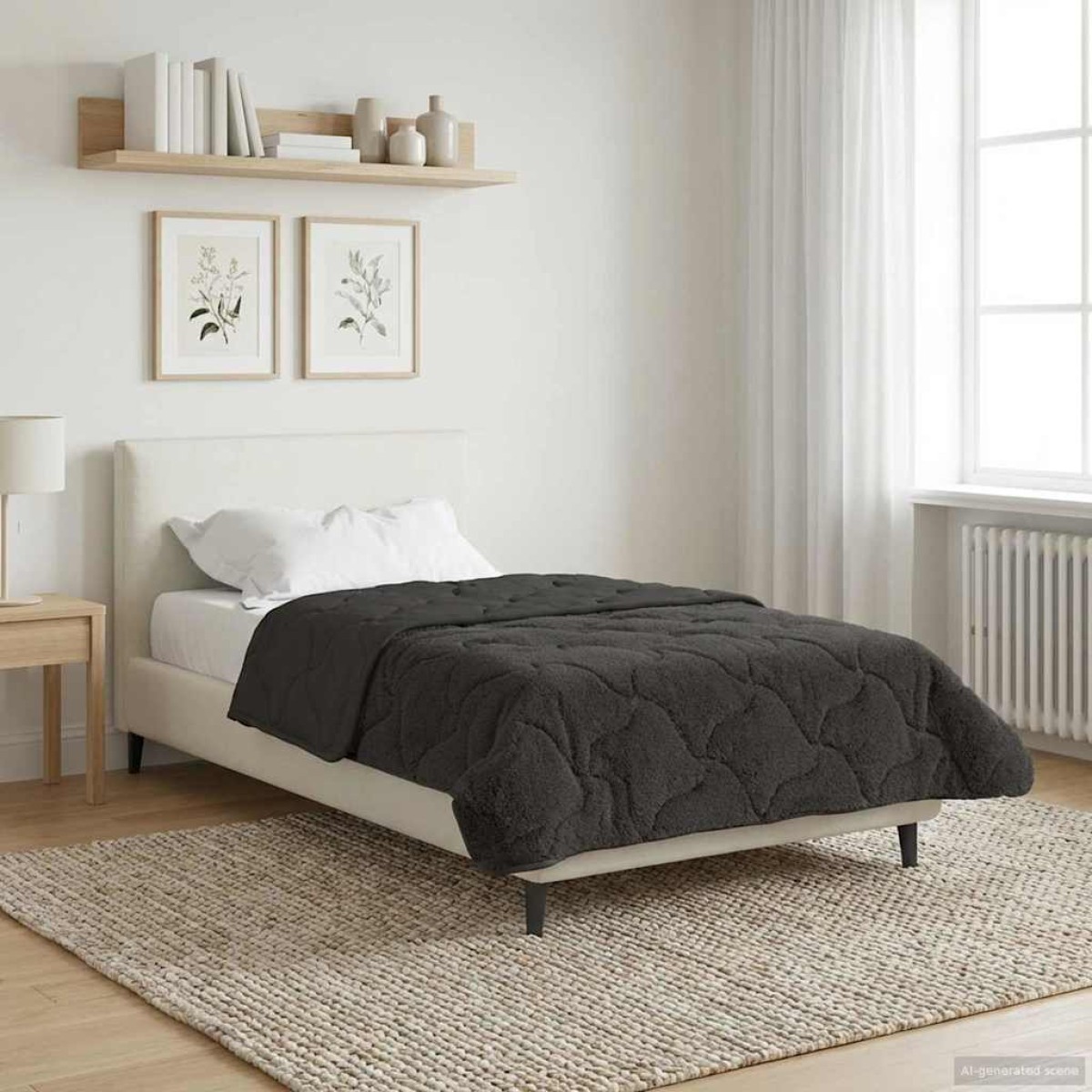 vidaXL Χειμερινό Παπλωματοθήκη 155 x 200 εκ. Χειμώνας Ανθρακί