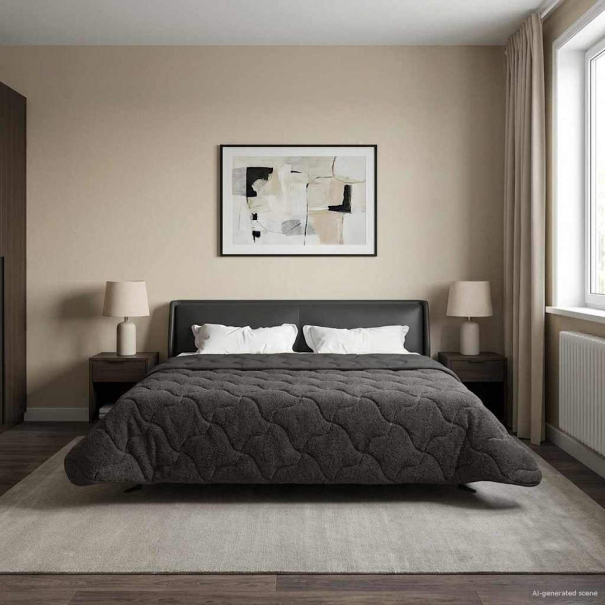 vidaXL Χειμερινό Παπλωματοθήκη 200 x 200 cm Χειμώνας Ανθρακί