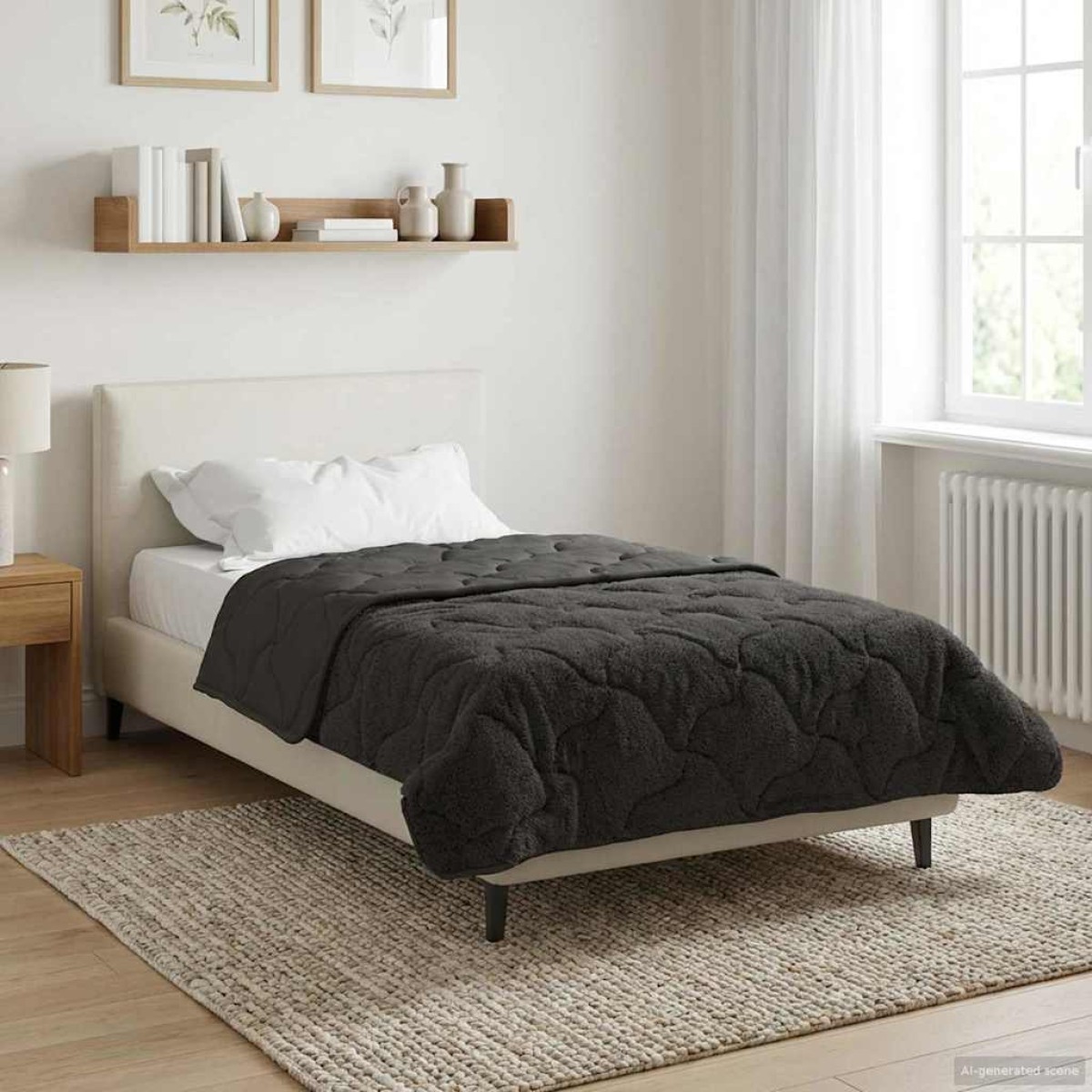 vidaXL Χειμερινό Παπλωματοθήκη 135 x 200 cm Χειμώνας Ανθρακί