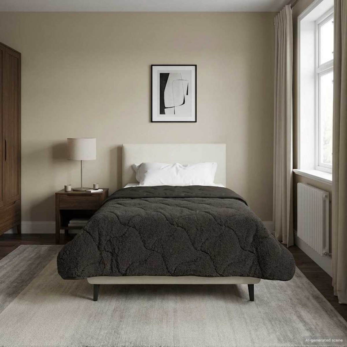 vidaXL Χειμερινό Παπλωματοθήκη 155 x 220 cm Χειμώνας Ανθρακί
