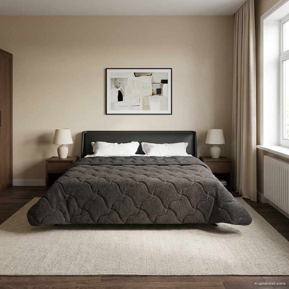 vidaXL Χειμερινό Παπλωματοθήκη 220 x 240 cm Χειμώνας Ανθρακί