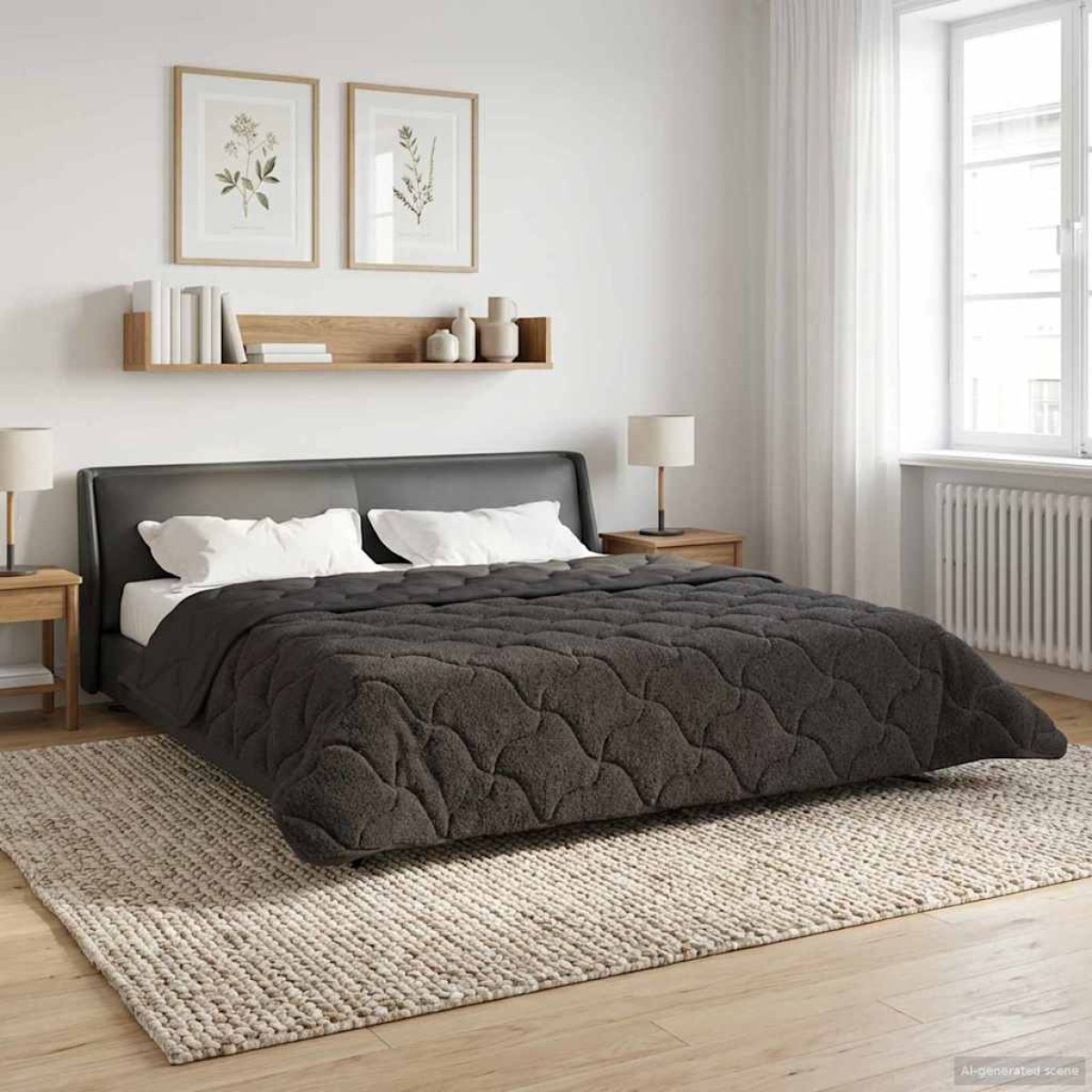 vidaXL Χειμερινό Παπλωματοθήκη 220 x 240 cm Χειμώνας Ανθρακί