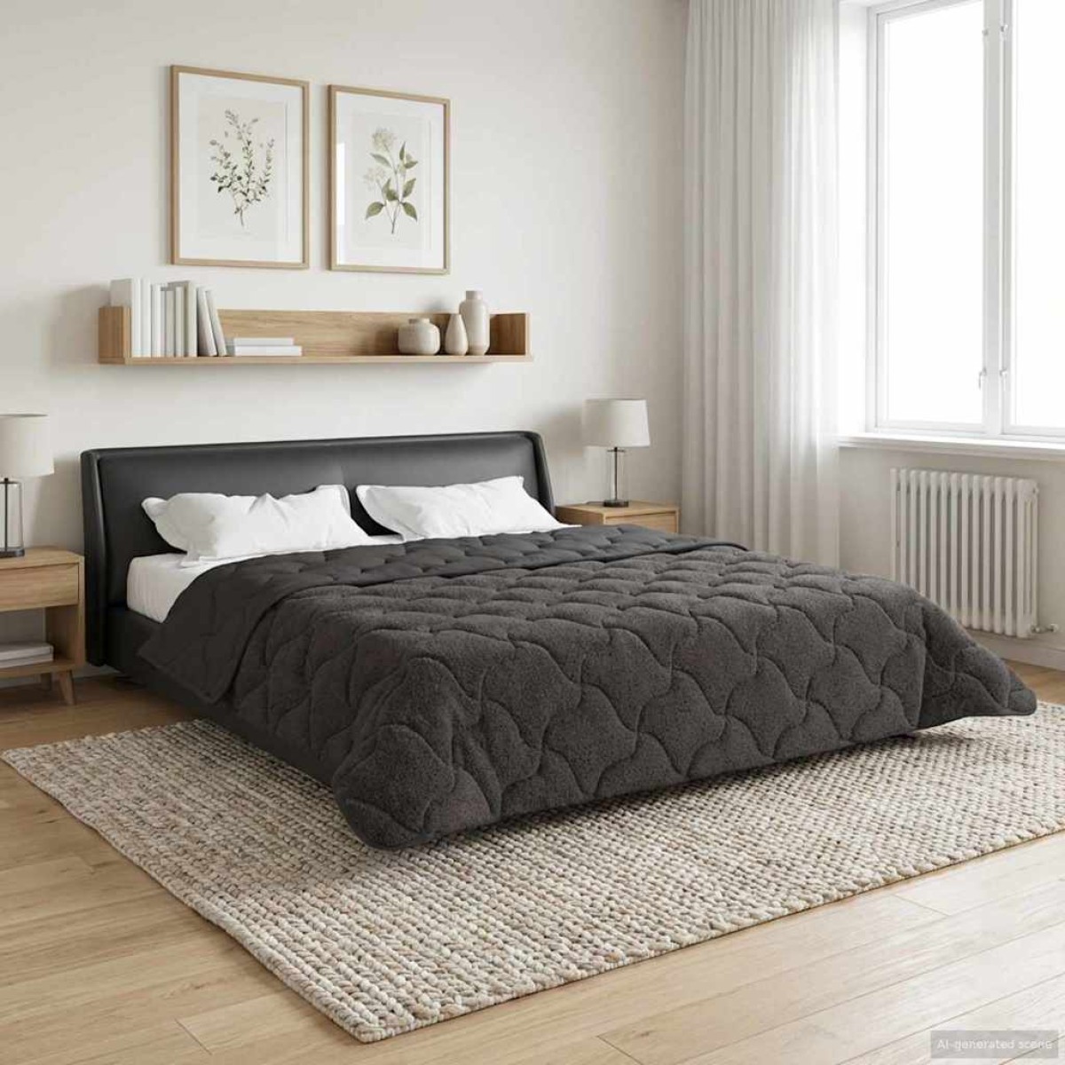 vidaXL Χειμερινό Παπλωματοθήκη 220 x 260 cm Χειμώνας Ανθρακί