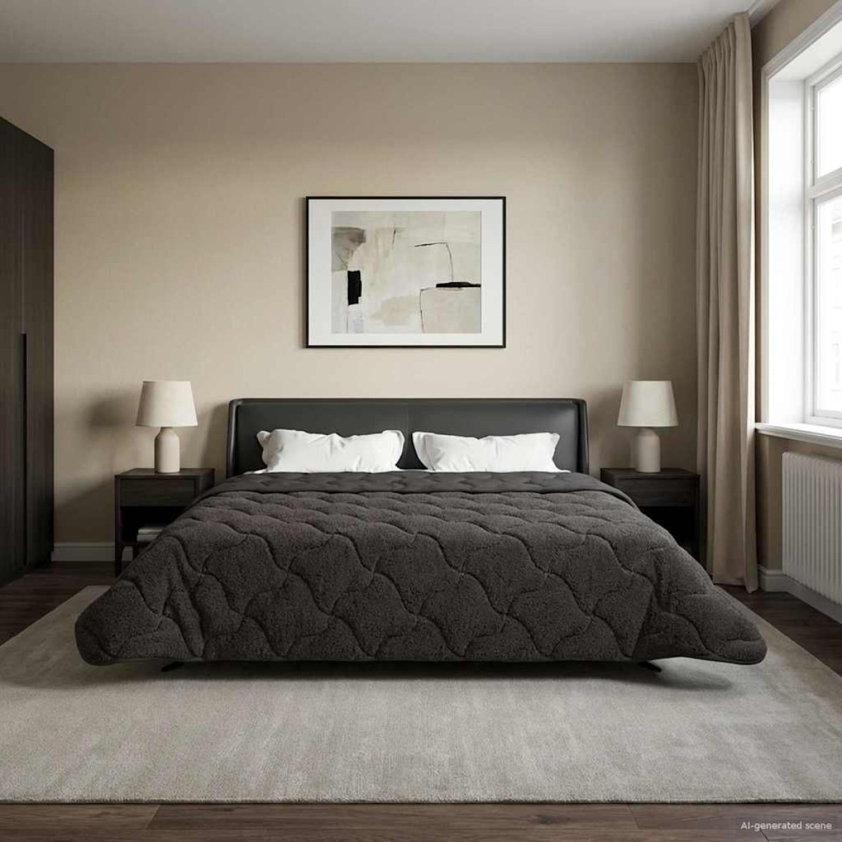 vidaXL Χειμερινό Παπλωματοθήκη 220 x 260 cm Χειμώνας Ανθρακί
