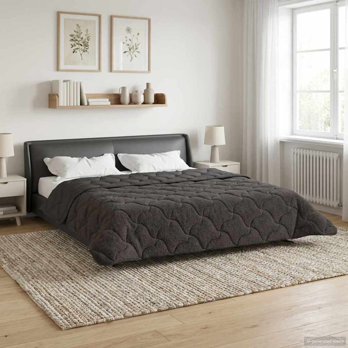 vidaXL Χειμερινό Παπλωματοθήκη 240 x 260 εκ. Χειμώνας Ανθρακί