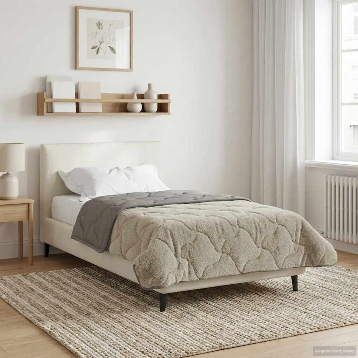vidaXL Χειμερινό Παπλωματοθήκη 135 x 200 cm Χειμώνας Ανοιχτό γκρι